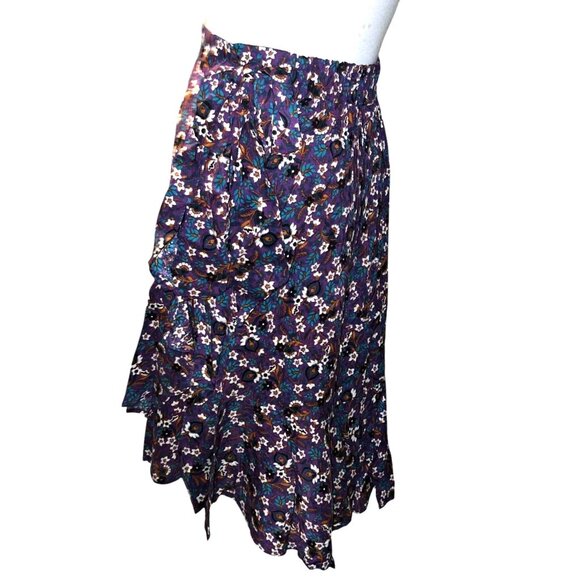 Band of the Free NWT Linaelle Purple Floral Wrap Skirt Sz Small Purple Womens - Picture 7 of 13